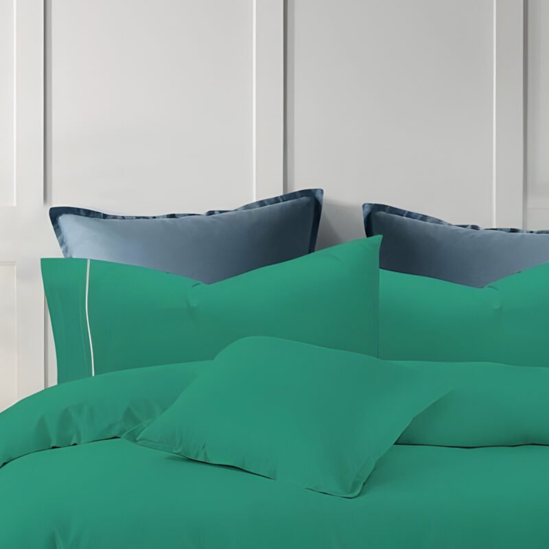 1200TC Pure Cotton 3pcs Embroidery Quilt Cover – Teal