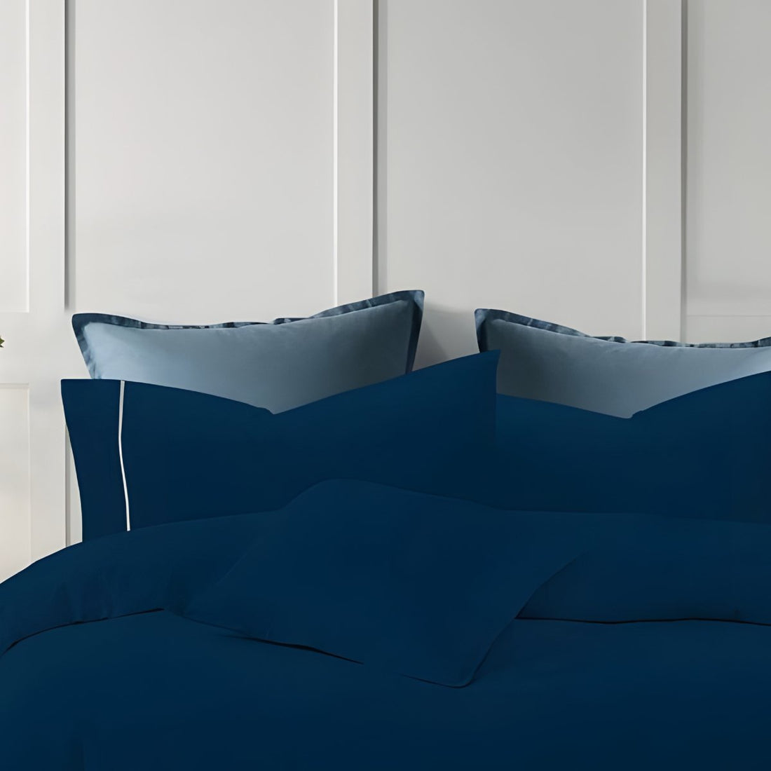 1200TC Pure Cotton 3pcs Embroidery Quilt Cover – Navy