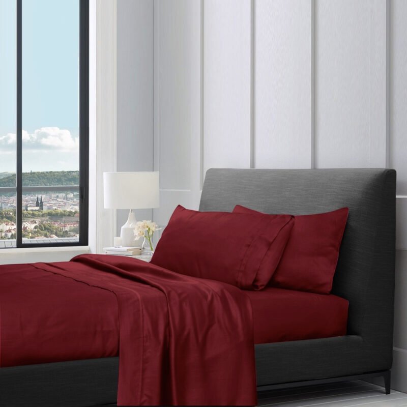 1200TC Pure Egyptian Cotton Sheet Set – Valentine Red