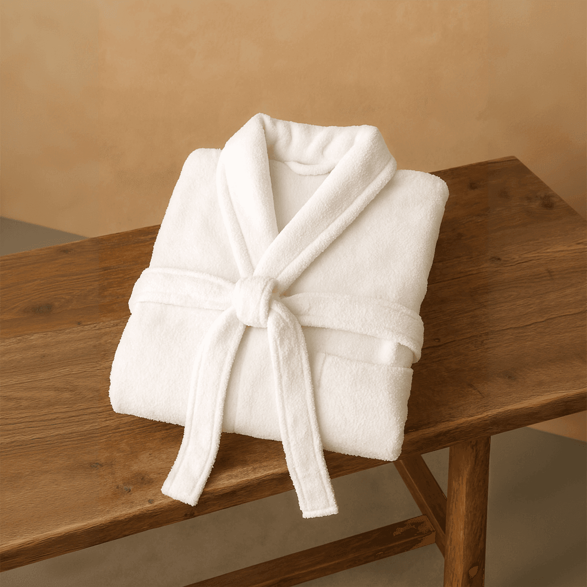 Cotton terry bathobe White