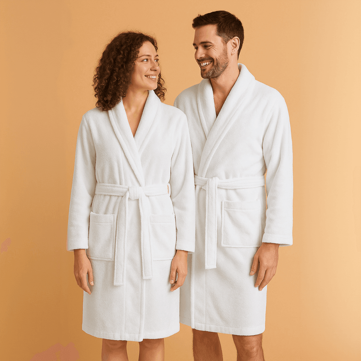 Cotton terry bathobe White