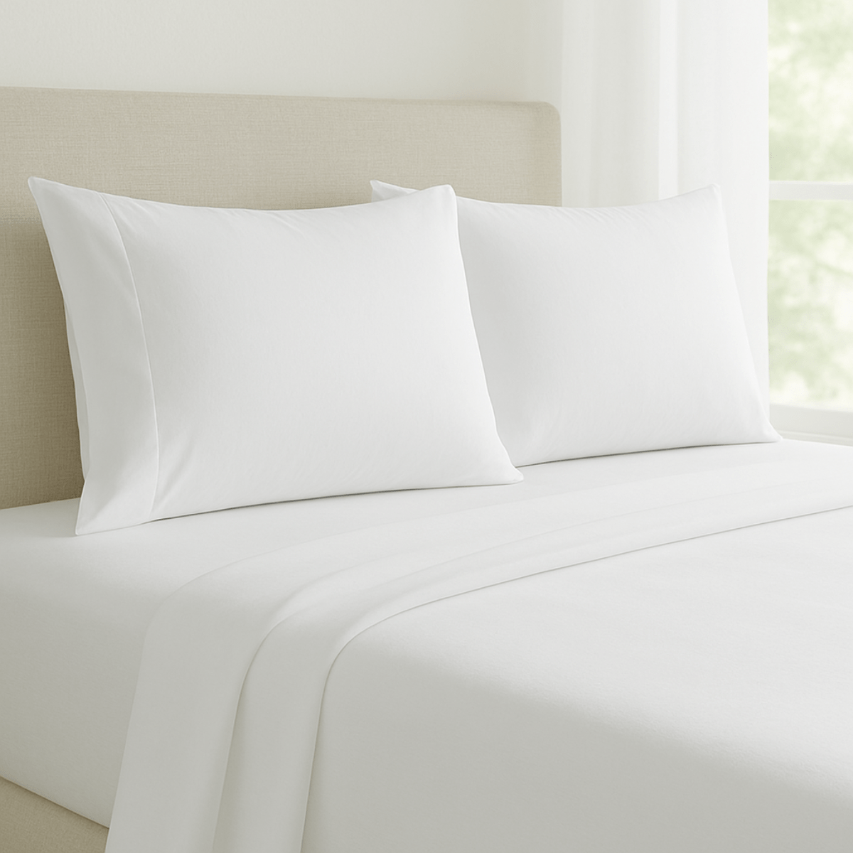 Pure Cotton White Sheet Set