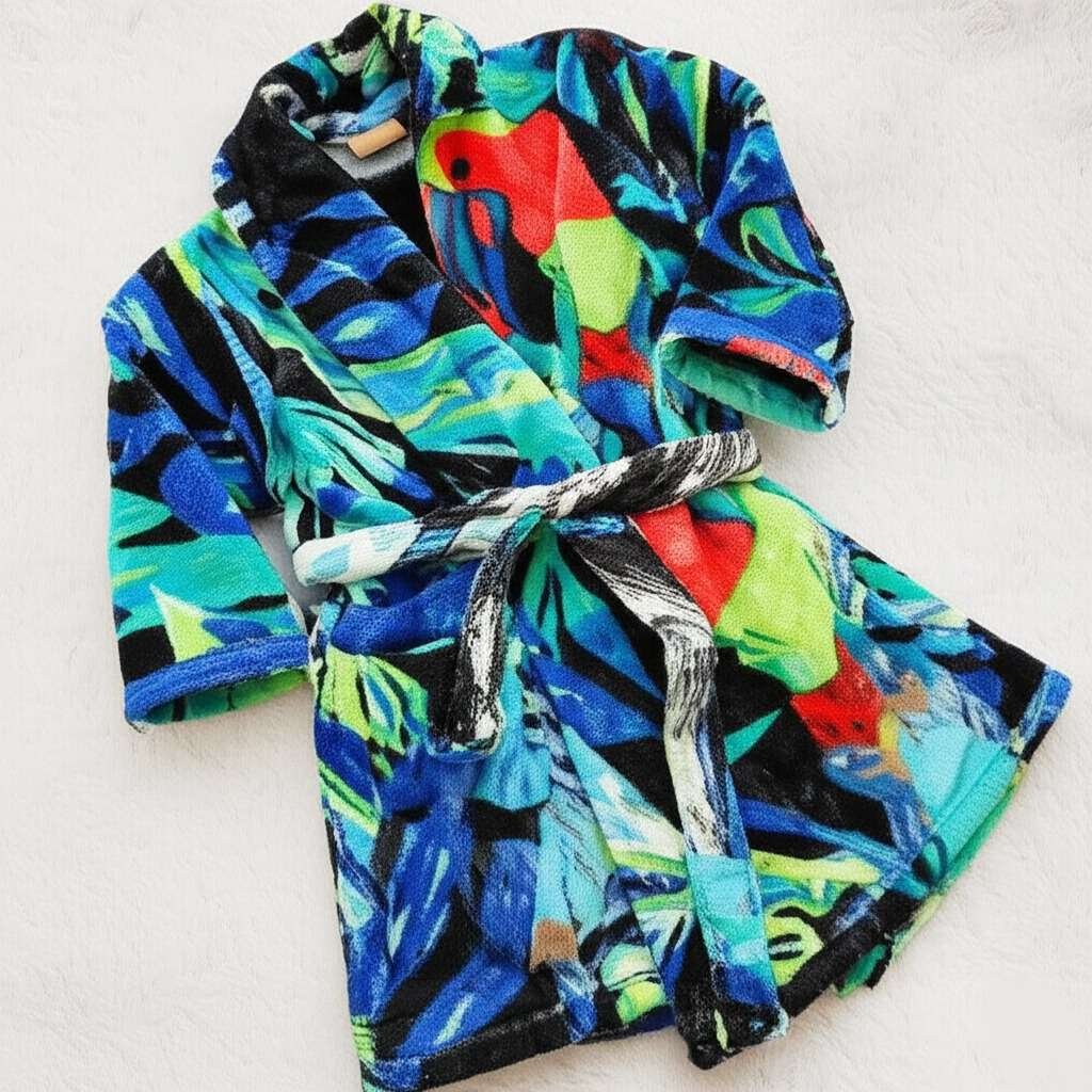 100% Pure Velour Kid’s Hooded Bathrobe – Burlin