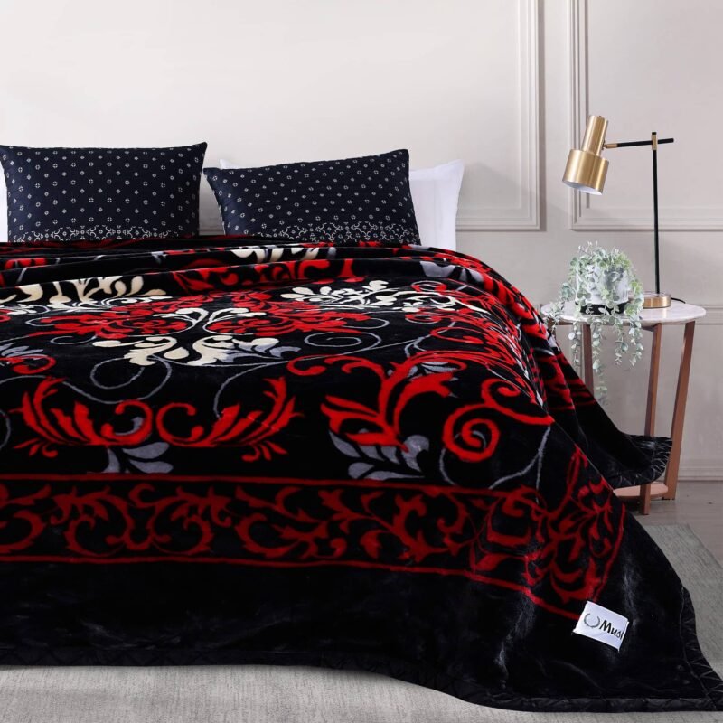 Super Soft 4kg 220 x 240 Mink Blanket – Majestic Red Scroll