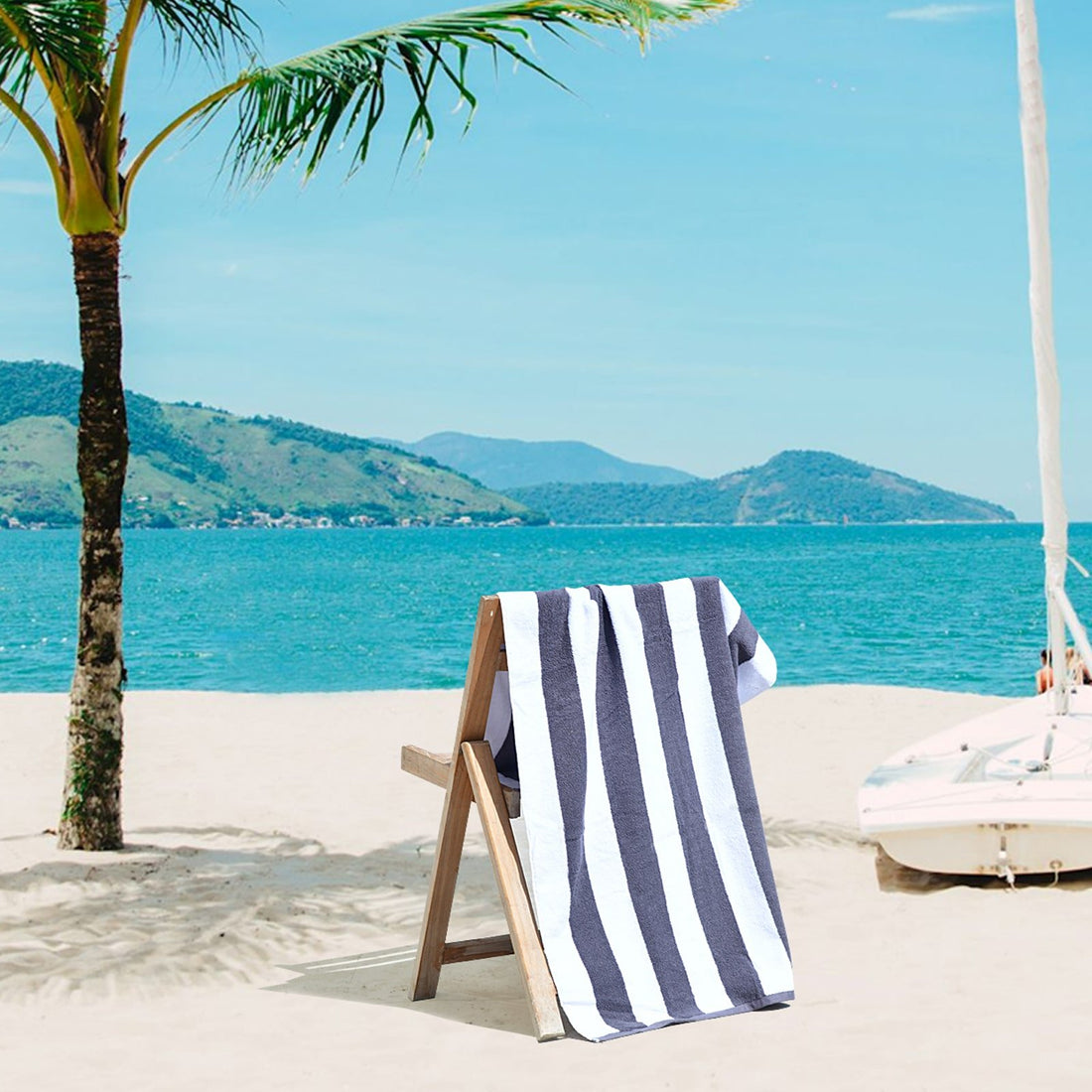 Cabana Style Stripes Beach Towel – Charcoal