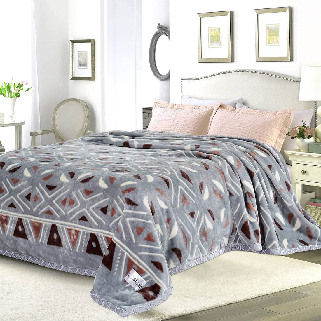 Super Soft 4kg 220 x 240 Mink Blanket – Geometric Sands