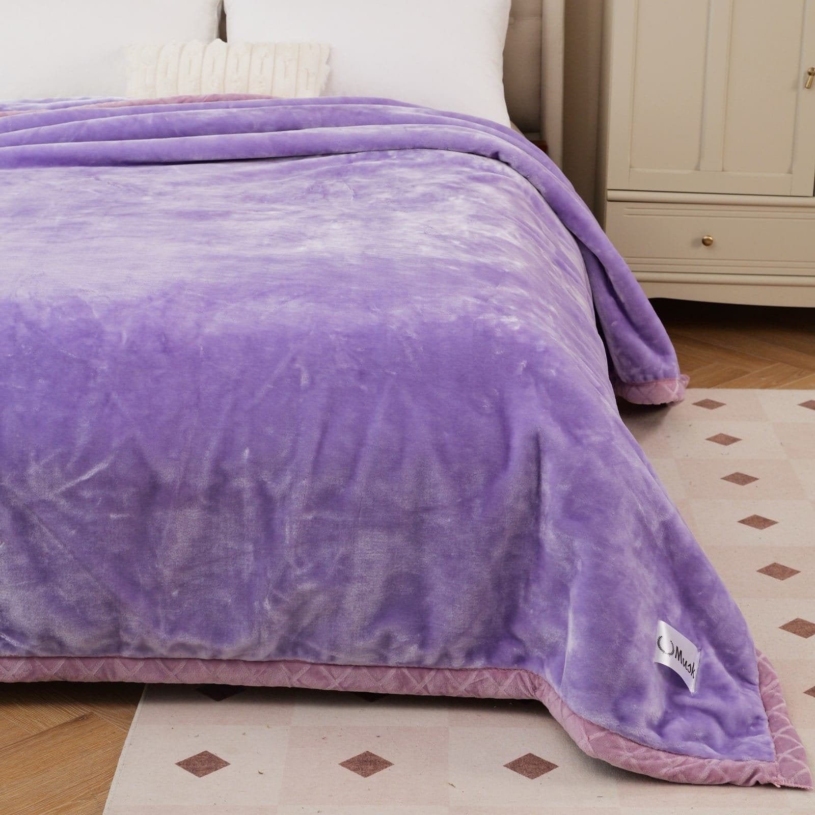 Super Soft 4kg 220 x 240 Mink Blanket – Purple Haze Velvet Throw