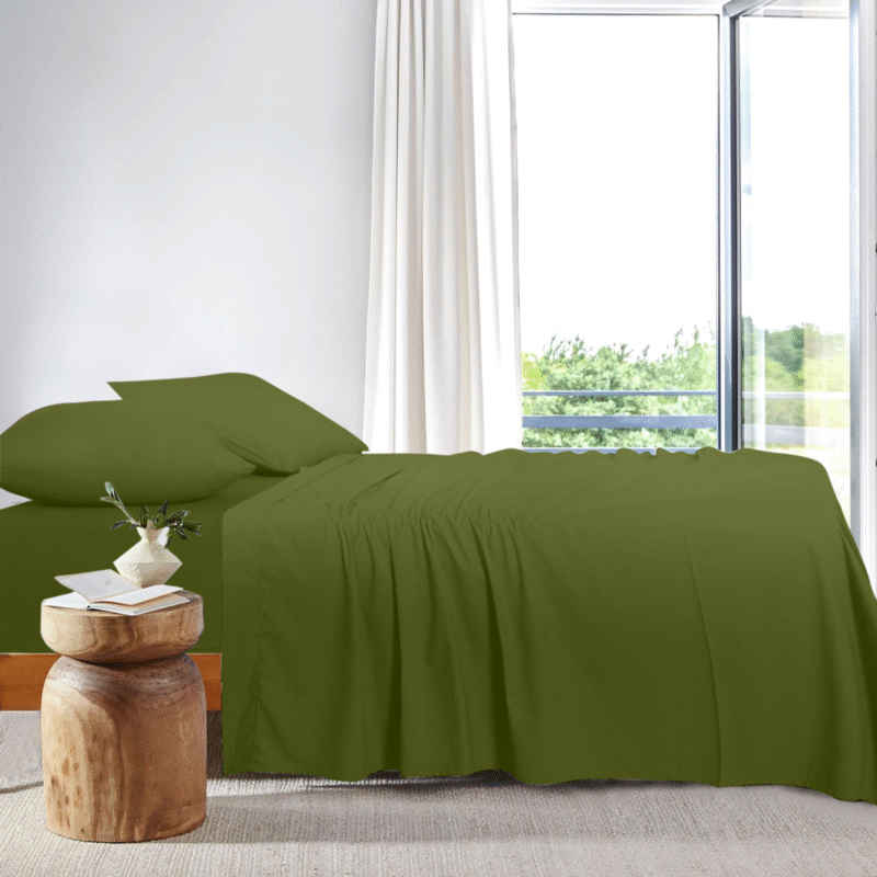 2000TC Super Soft Bamboo Sheet Set – Olive Green