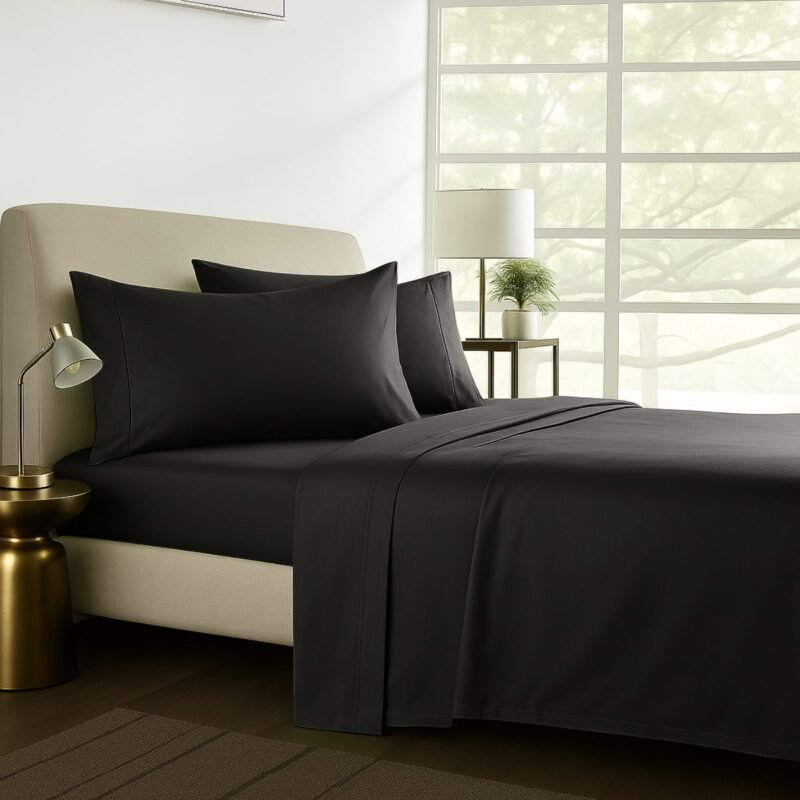 1000TC Pure Egyptian Cotton Sheet Set – Black