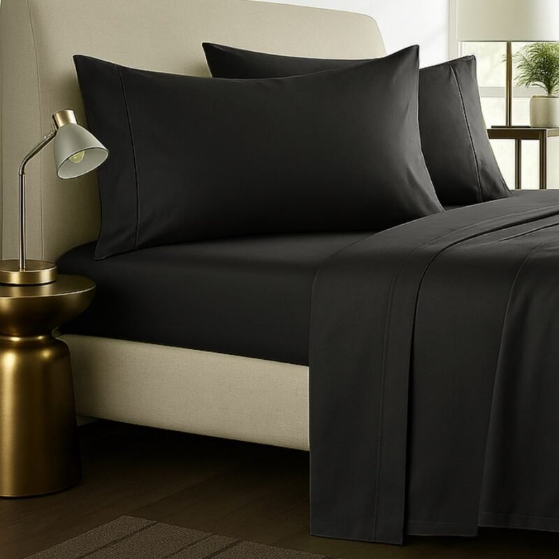 1000TC Pure Egyptian Cotton Sheet Set – Black
