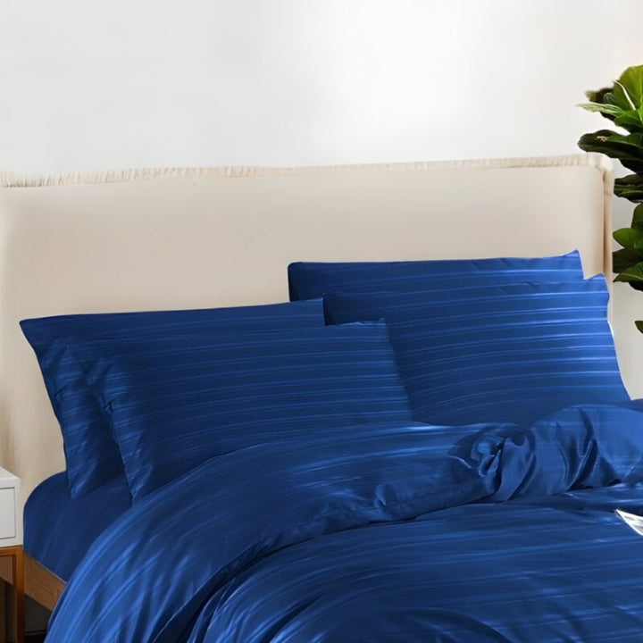 1500TC Cotton Rich 6pcs Quilt Cover – Navy Blue