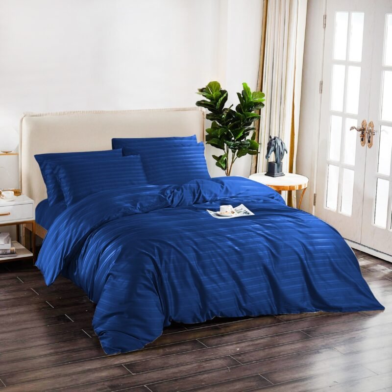 1500TC Cotton Rich 6pcs Quilt Cover – Navy Blue