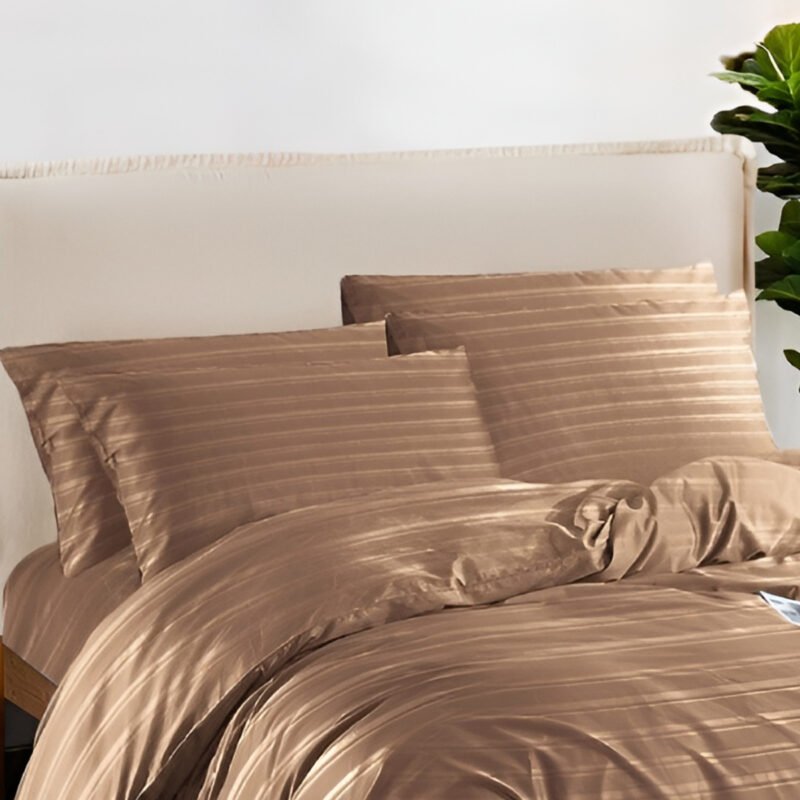 1500TC Cotton Rich 6pcs Quilt Cover – Brown