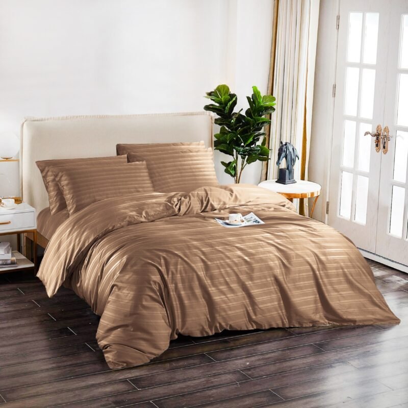 1500TC Cotton Rich 6pcs Quilt Cover – Brown
