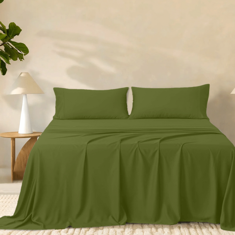 2000TC Super Soft Bamboo Sheet Set – Olive Green