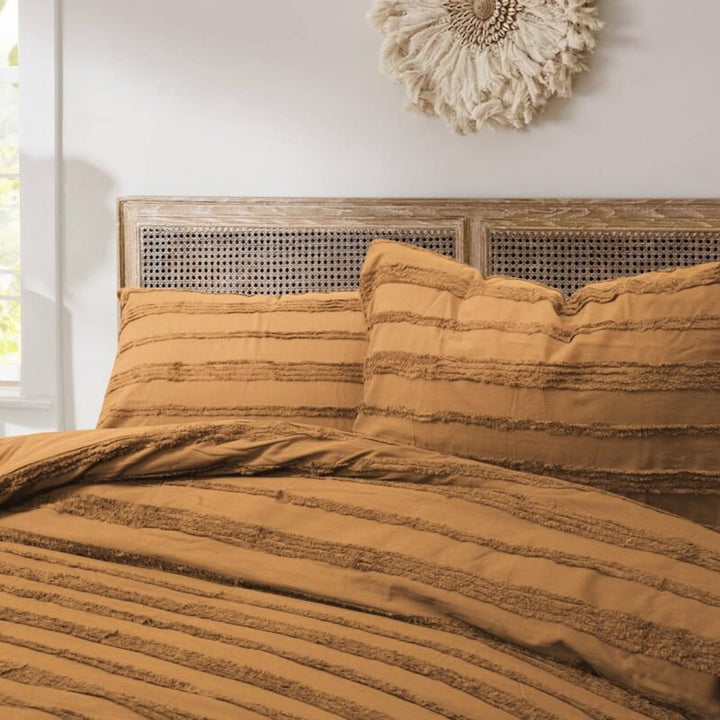 Tufted 3 Pcs Quilt Cover Set – Camel