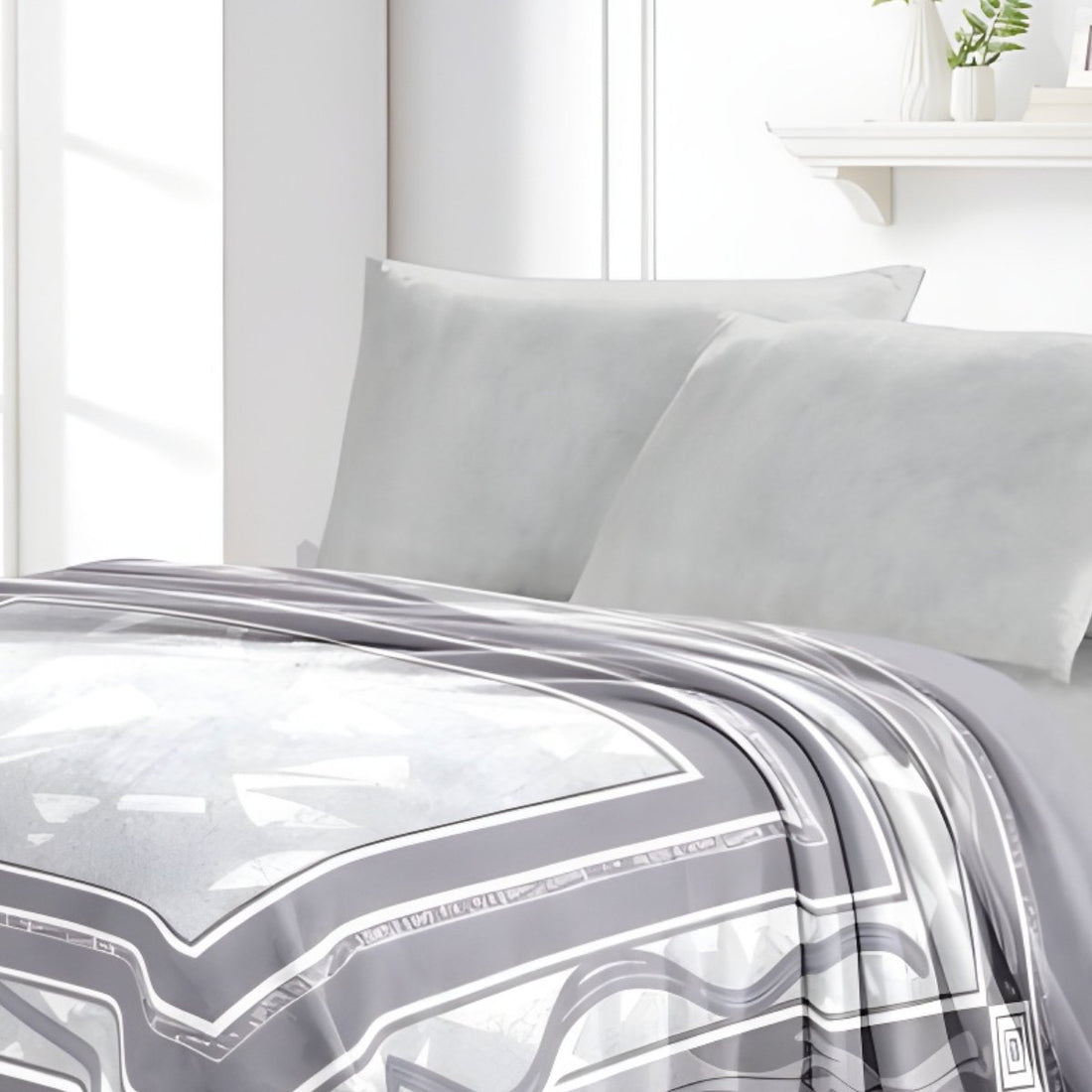 Super Soft 4kg 220 x 240 Mink Blanket – Geometric Grey