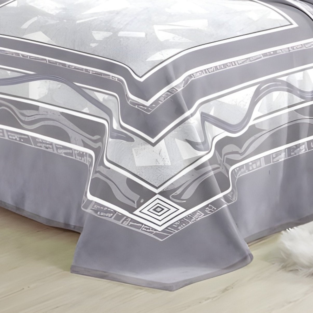 Super Soft 4kg 220 x 240 Mink Blanket – Geometric Grey