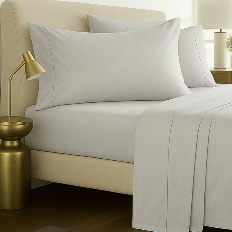 1000TC Pure Egyptian Cotton Sheet Set – Silver Light