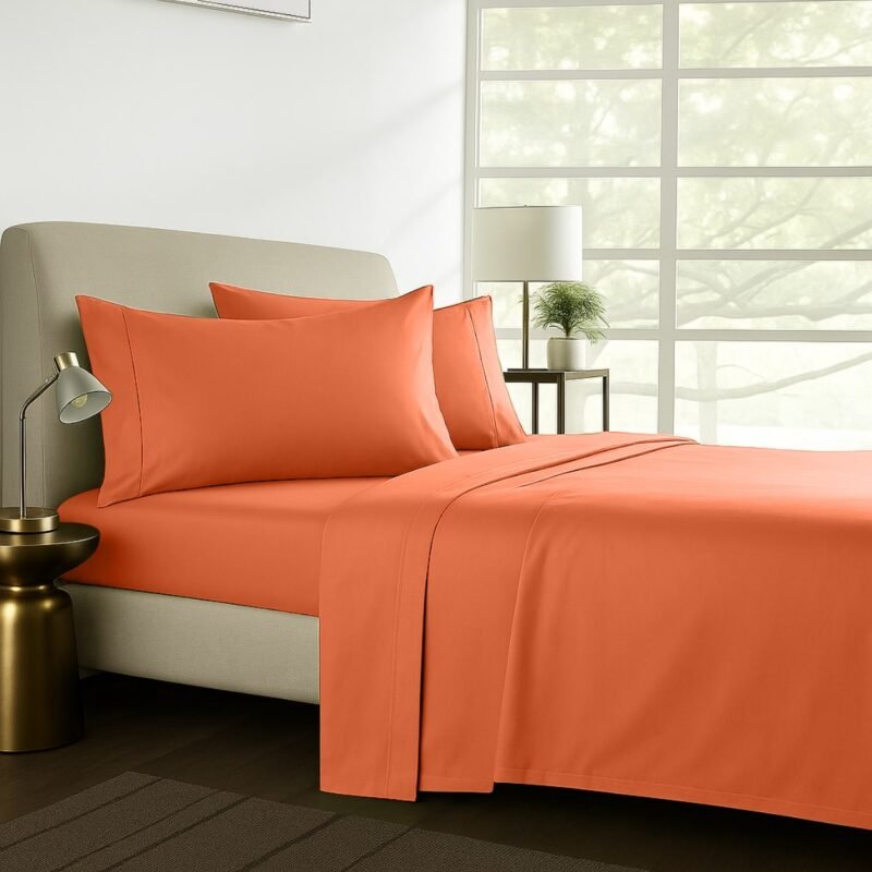 1000TC Pure Egyptian Cotton Sheet Set – Orange