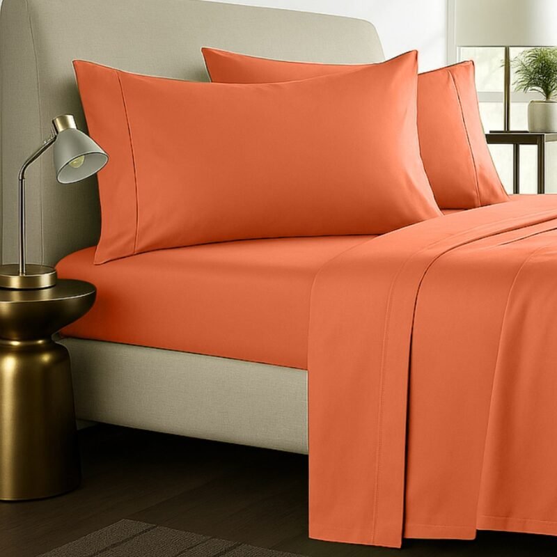 1000TC Pure Egyptian Cotton Sheet Set – Orange