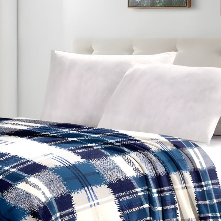 Super Soft 4kg 220 x 240 Mink Blanket – Plaid Blue