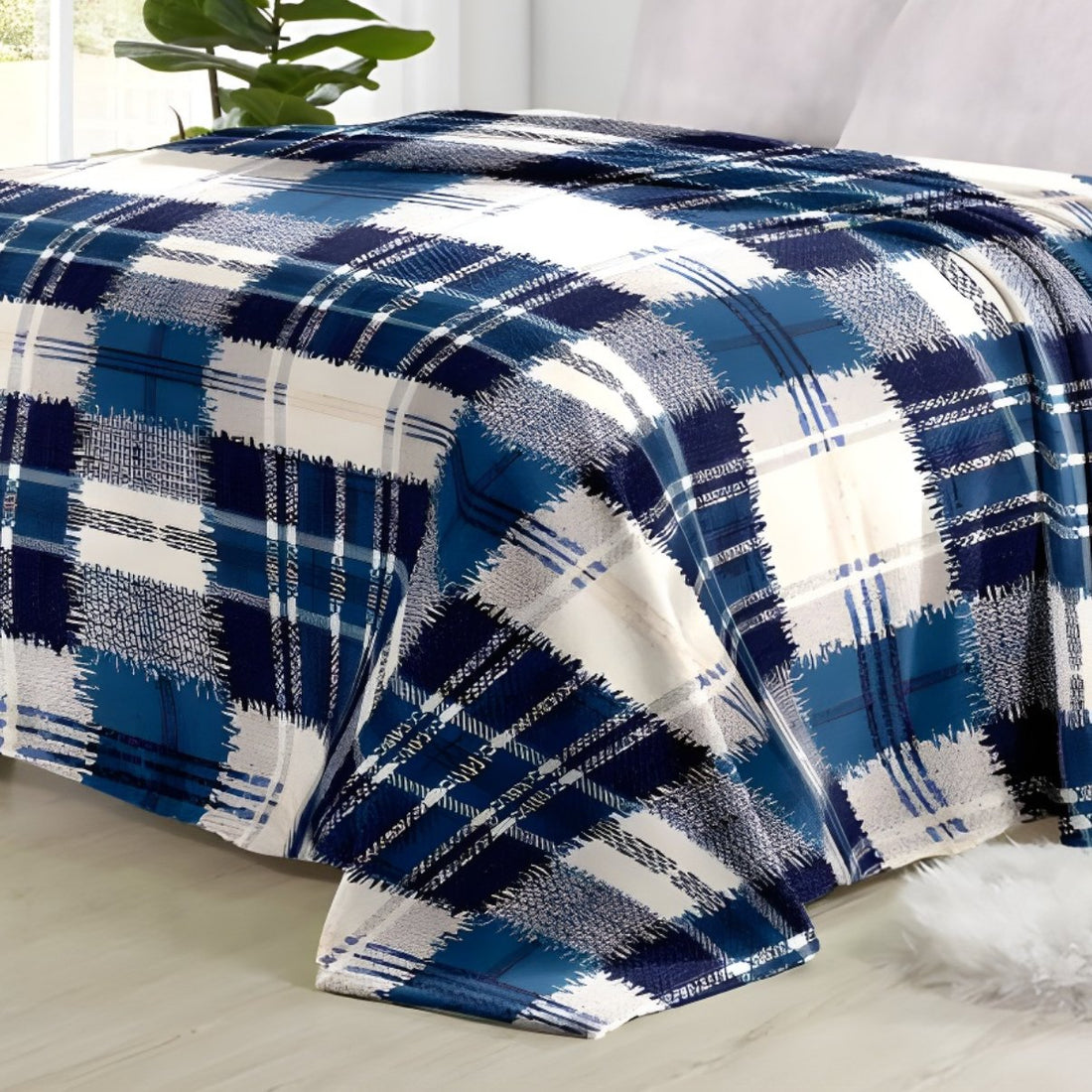 Super Soft 4kg 220 x 240 Mink Blanket – Plaid Blue