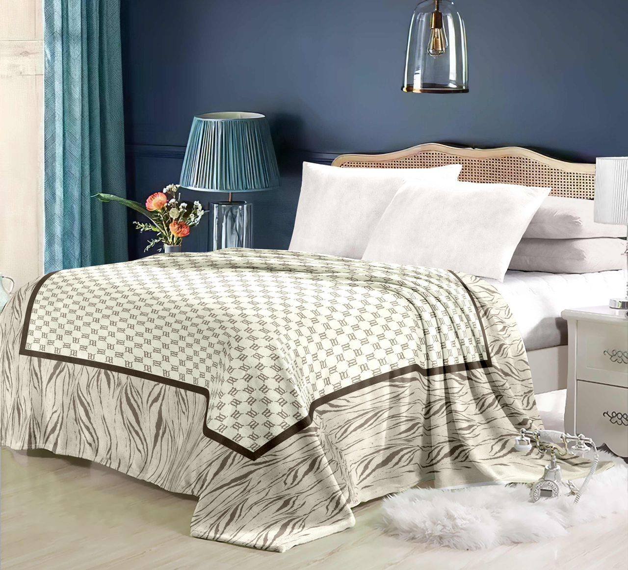 Super Soft 4kg 220 x 240 Mink Blanket – Geometric Dark Beige