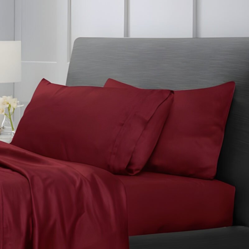 1200TC Pure Egyptian Cotton Sheet Set – Valentine Red