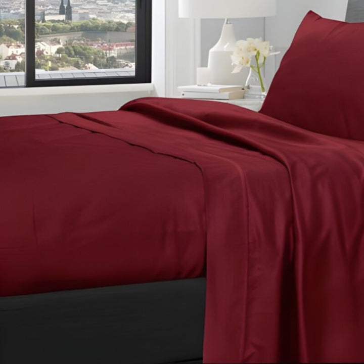 1200TC Pure Egyptian Cotton Sheet Set – Valentine Red