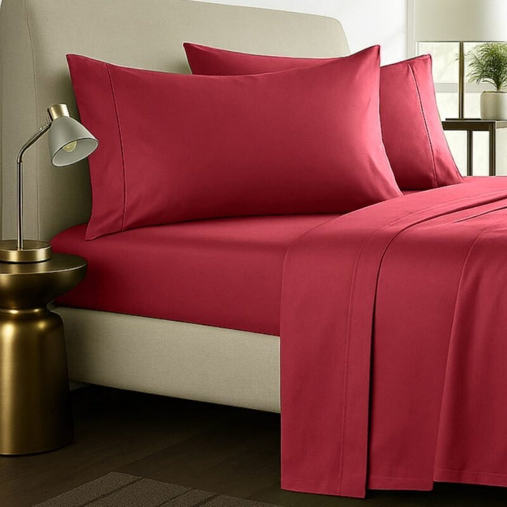 1000TC Pure Egyptian Cotton Sheet Set – Valentine Red