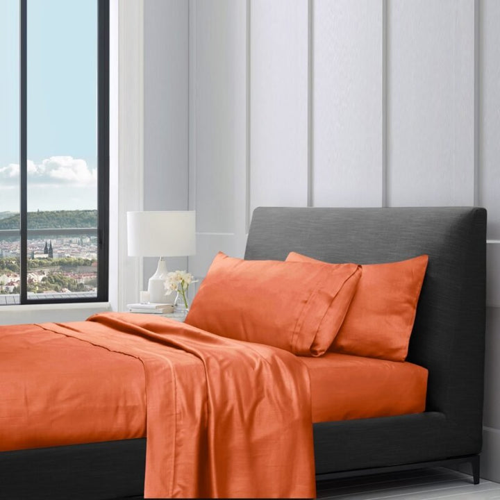 1200TC Pure Egyptian Cotton Sheet Set – Orange